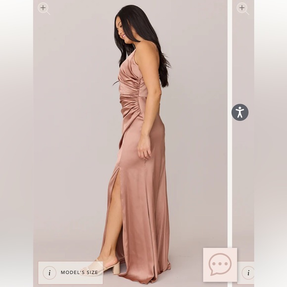 Elegant Brown Satin Evening Gown - Picture 5 of 10